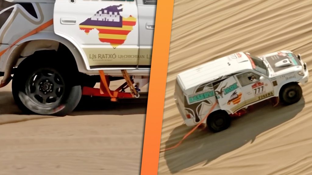 Land Cruiser MacGyver Moment: Diesel Toyota Fights to Finish Line With Ratchet Strap for Suspension